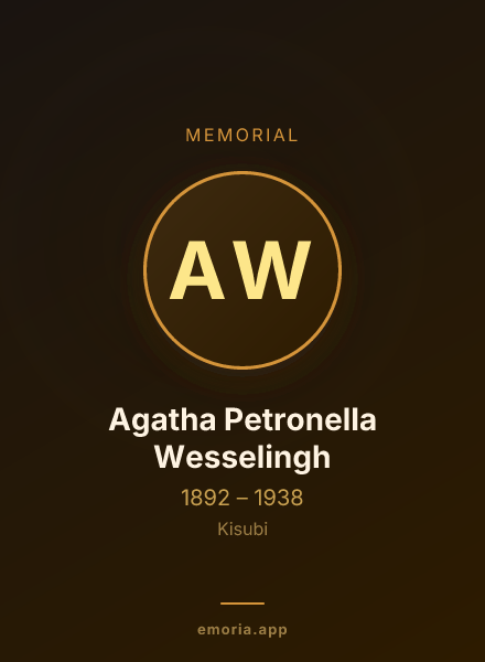 Memorial portrait of Agatha Petronella Wesselingh