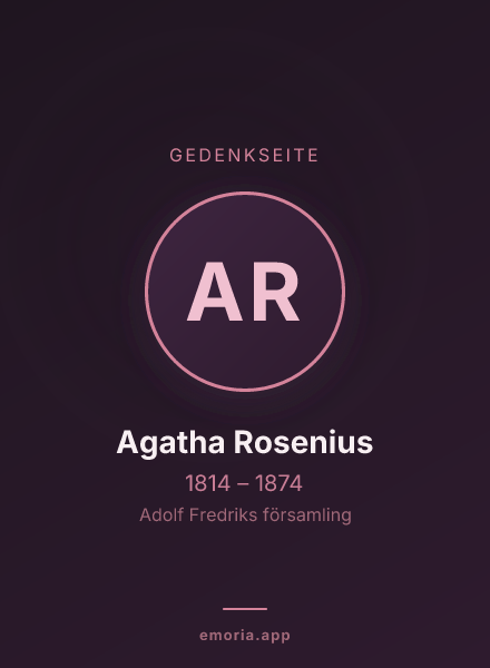 Gedenkportrait von Agatha Rosenius