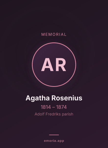 Memorial portrait of Agatha Rosenius