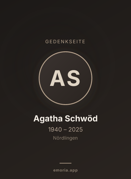 Gedenkportrait von Agatha Schwöd