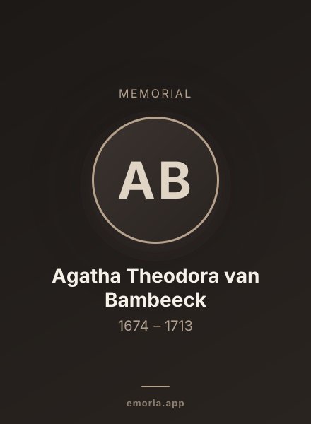 Memorial portrait of Agatha Theodora van Bambeeck