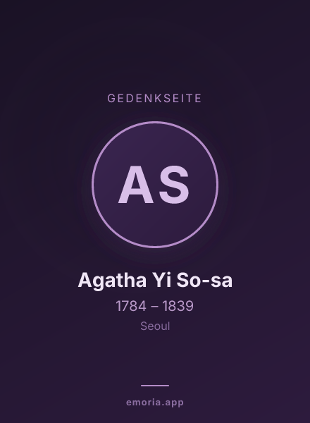 Gedenkportrait von Agatha Yi So-sa