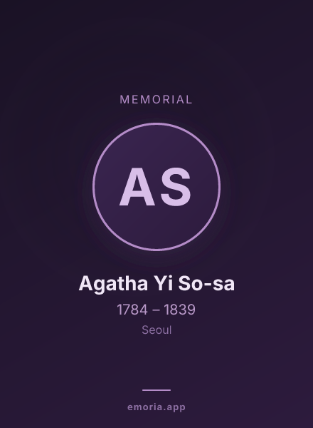 Memorial portrait of Agatha Yi So-sa