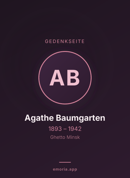 Gedenkportrait von Agathe Baumgarten