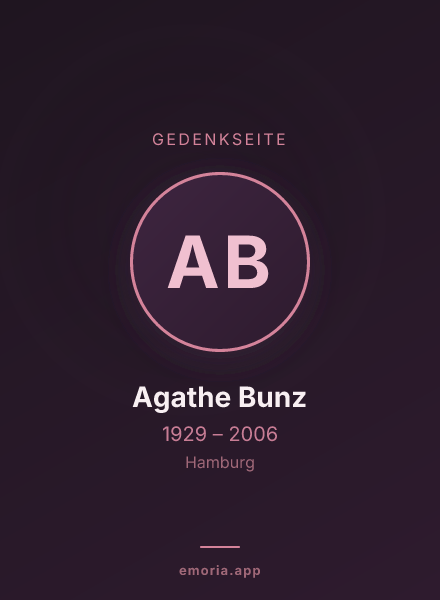 Gedenkportrait von Agathe Bunz