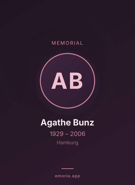 Memorial portrait of Agathe Bunz