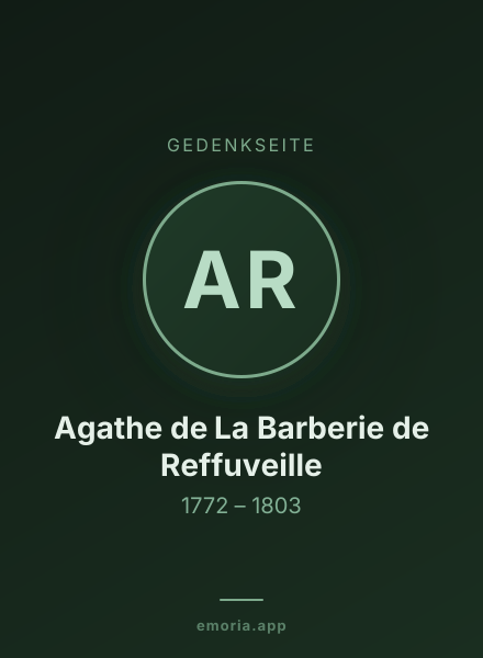 Gedenkportrait von Agathe de La Barberie de Reffuveille