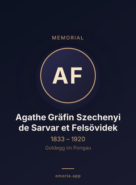 Memorial portrait of Agathe Gräfin Szechenyi de Sarvar et Felsövidek