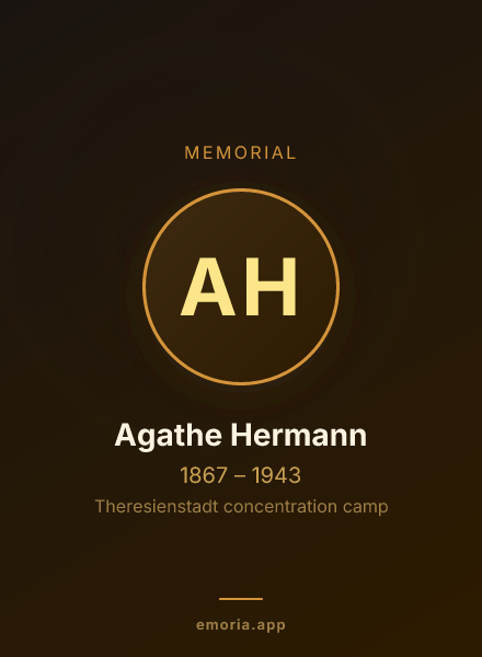Memorial portrait of Agathe Hermann