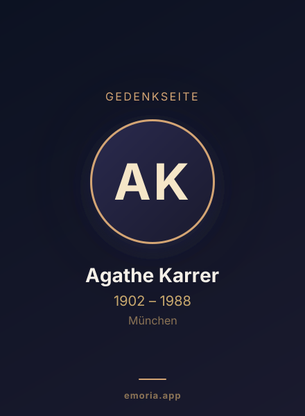 Gedenkportrait von Agathe Karrer