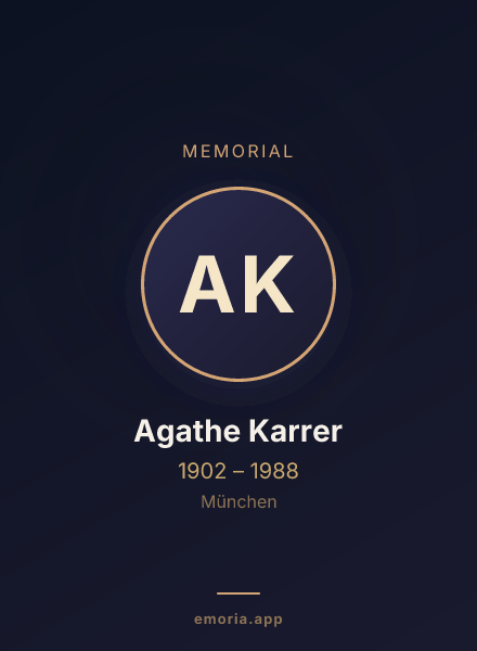 Memorial portrait of Agathe Karrer