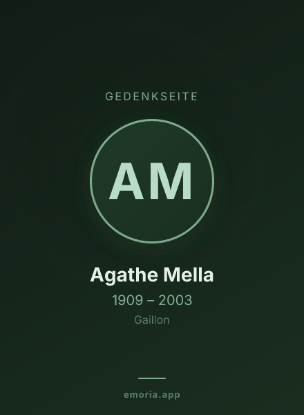 Gedenkportrait von Agathe Mella