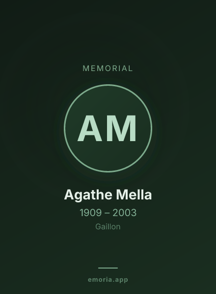 Memorial portrait of Agathe Mella