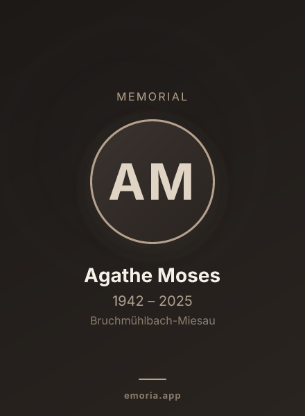 Memorial portrait of Agathe Moses