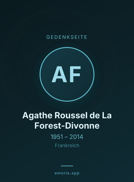 Gedenkportrait von Agathe Roussel de La Forest-Divonne