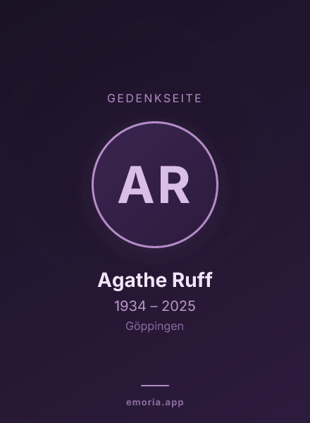 Gedenkportrait von Agathe Ruff