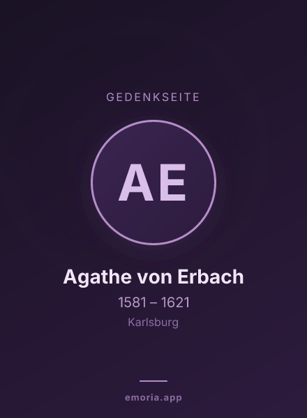 Gedenkportrait von Agathe von Erbach
