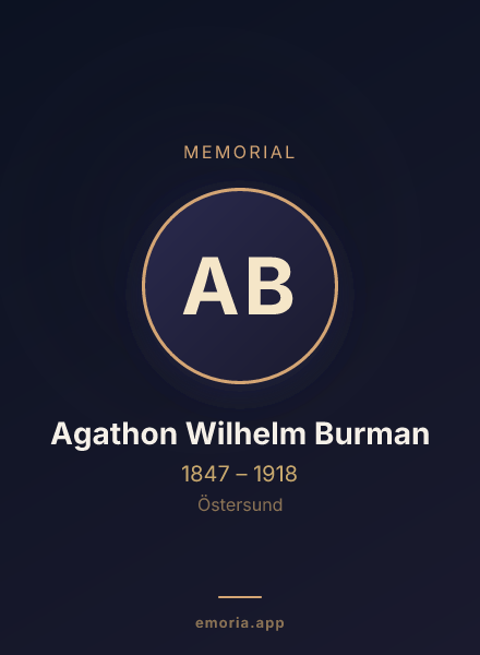 Memorial portrait of Agathon Wilhelm Burman