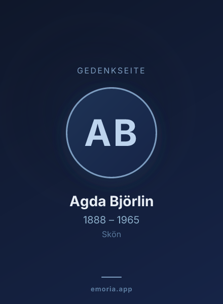 Gedenkportrait von Agda Björlin