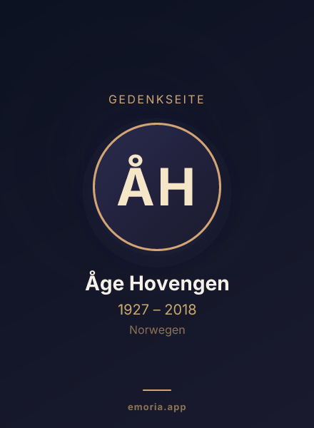 Gedenkportrait von Åge Hovengen