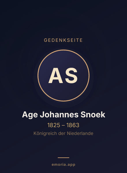 Gedenkportrait von Age Johannes Snoek