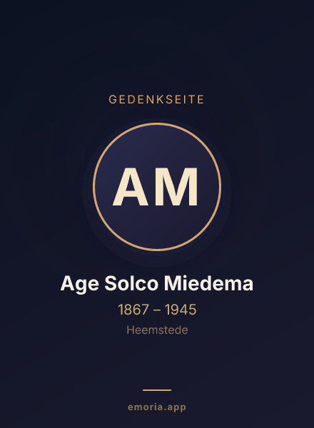 Gedenkportrait von Age Solco Miedema