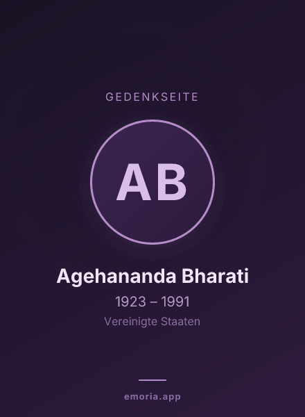 Gedenkportrait von Agehananda Bharati