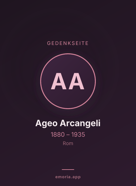 Gedenkportrait von Ageo Arcangeli