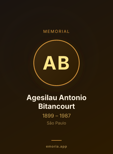Memorial portrait of Agesilau Antonio Bitancourt