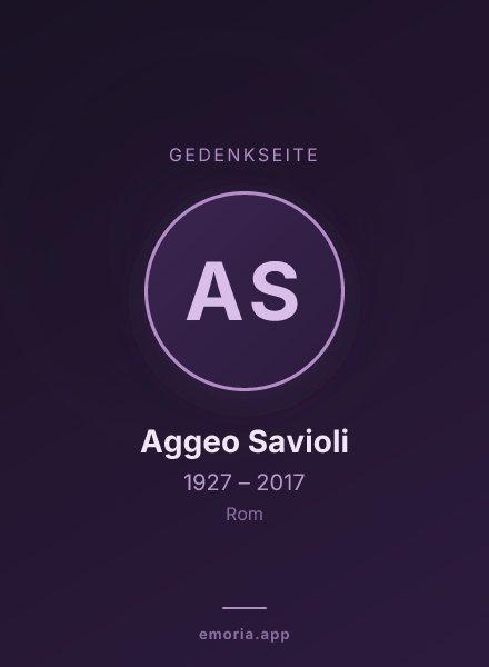 Gedenkportrait von Aggeo Savioli