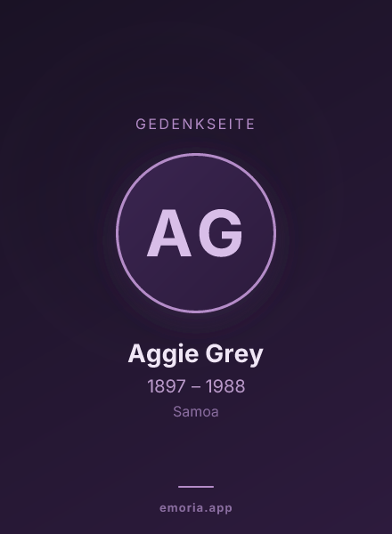 Gedenkportrait von Aggie Grey