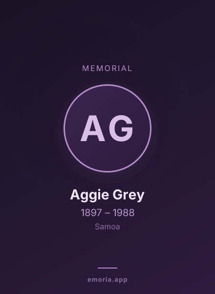 Memorial portrait of Aggie Grey