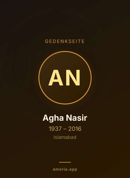Gedenkportrait von Agha Nasir