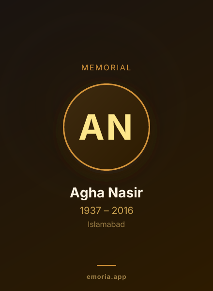 Memorial portrait of Agha Nasir