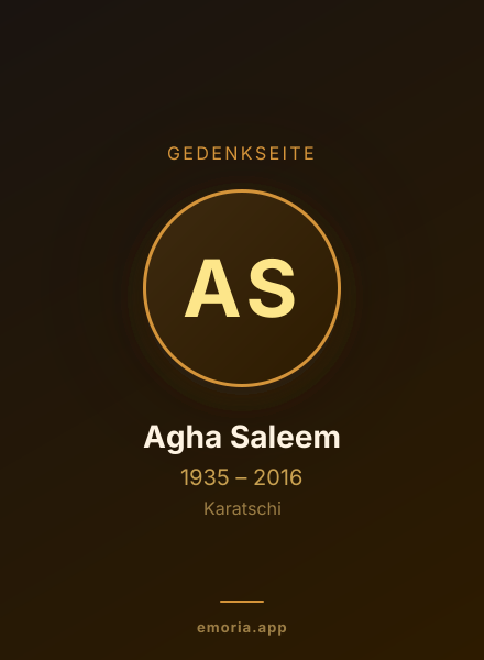 Gedenkportrait von Agha Saleem