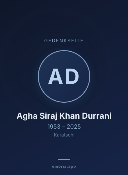 Gedenkportrait von Agha Siraj Khan Durrani
