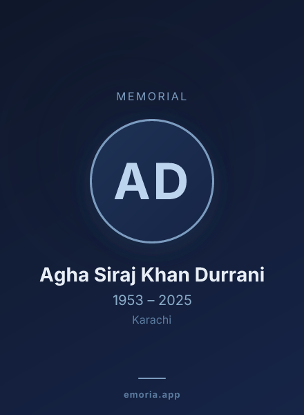 Memorial portrait of Agha Siraj Khan Durrani