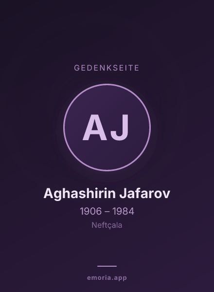 Gedenkportrait von Aghashirin Jafarov