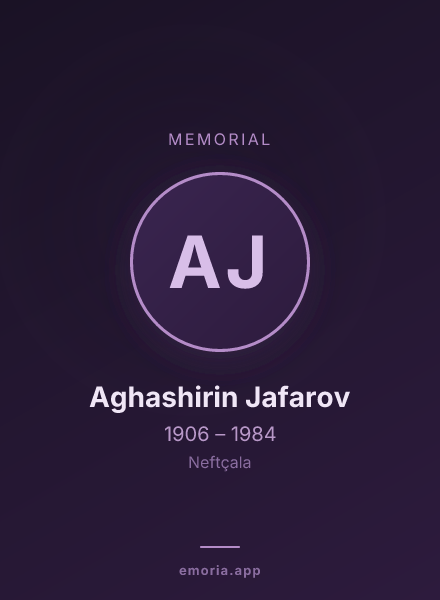 Memorial portrait of Aghashirin Jafarov