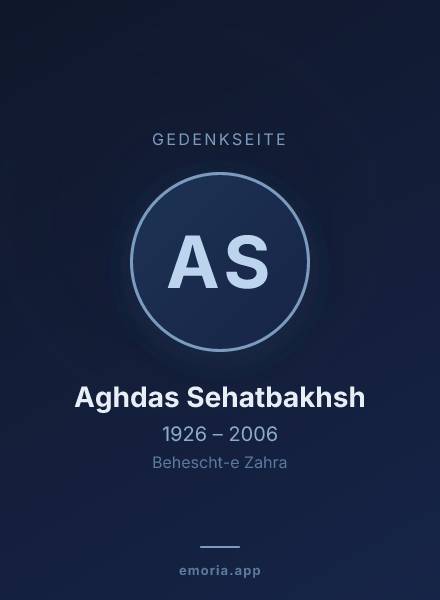 Gedenkportrait von Aghdas Sehatbakhsh