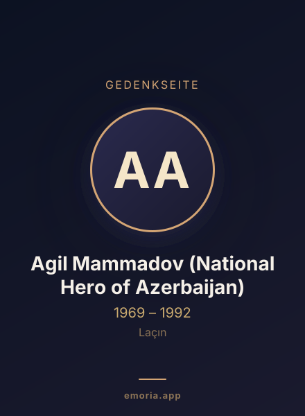 Gedenkportrait von Agil Mammadov (National Hero of Azerbaijan)