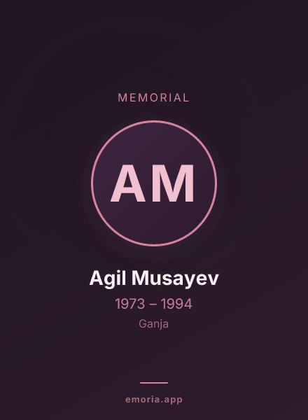 Memorial portrait of Agil Musayev