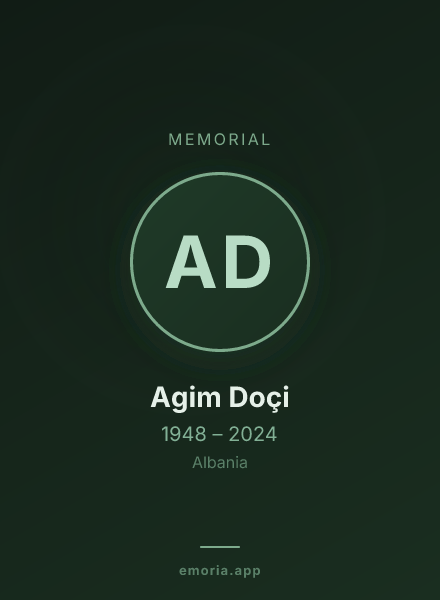 Memorial portrait of Agim Doçi