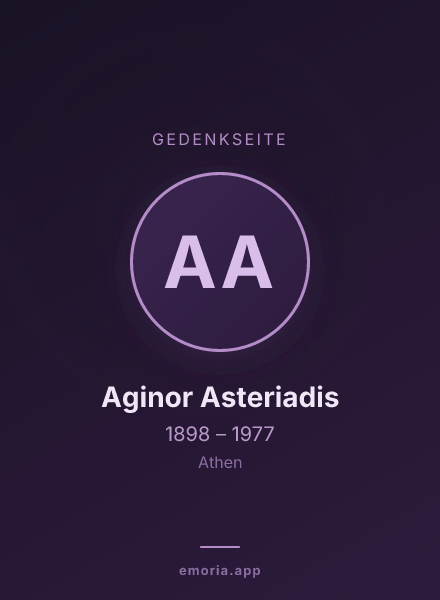 Gedenkportrait von Aginor Asteriadis