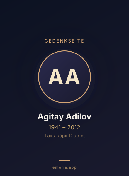 Gedenkportrait von Agitay Adilov