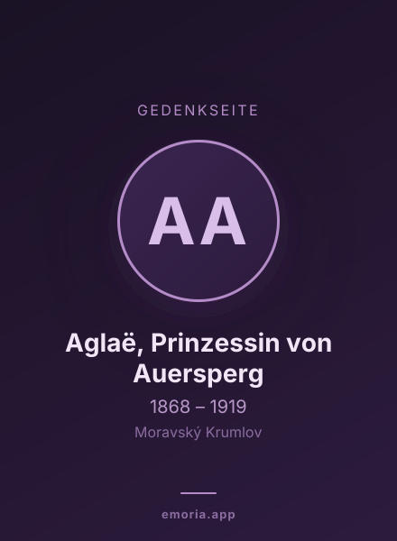 Gedenkportrait von Aglaë, Prinzessin von Auersperg