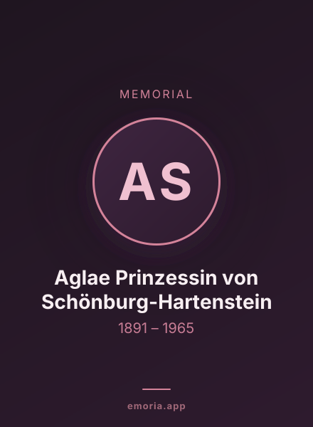 Memorial portrait of Aglae Prinzessin von Schönburg-Hartenstein