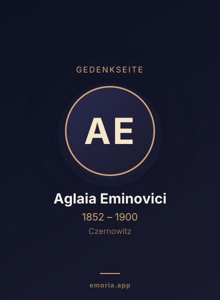 Gedenkportrait von Aglaia Eminovici