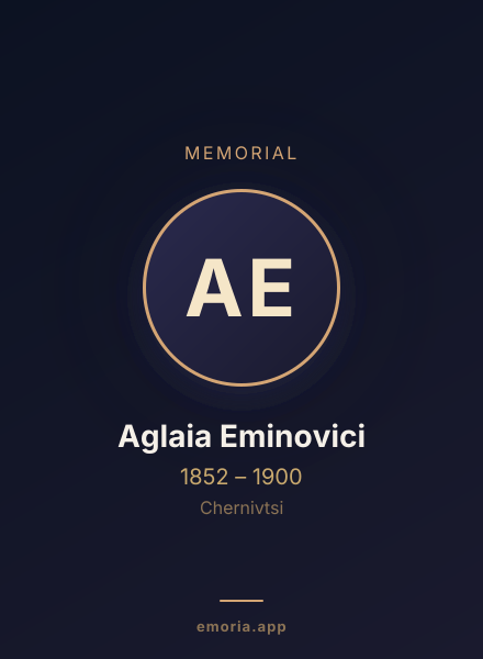 Memorial portrait of Aglaia Eminovici