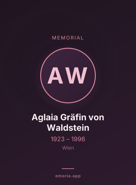 Memorial portrait of Aglaia Gräfin von Waldstein